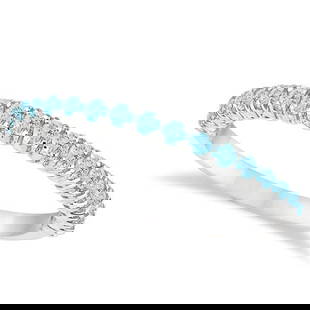 Half-Eternity Pave-Set Thin Aquamarine Stack Ring 14k White Gold 0.65ctw: Half-Eternity Pave-Set Thin Aquamarine Stack Ring 14k White Gold 0.65ctw -- CENTER STONE; Aquamarine CENTER STONE CLARITY; CENTER STONE COLOR; Blue CENTER STONE SETTING; Pave SIDE STONE CLARITY; SIDE