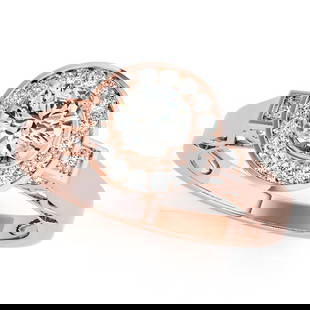 CERTIFIED 18K ROSE GOLD 0.97 CTW J-K/VS-SI1 DIAMOND HALO ENGAGEMENT RING: CERTIFIED 18K ROSE GOLD 0.97 CTW J-K/VS-SI1 DIAMOND HALO ENGAGEMENT RING -- CERTIFIED 18K ROSE GOLD 0.97 CTW J-K/VS-SI1 DIAMOND HALO ENGAGEMENT RING (CENTER STONE DAIMOND .60 CTW J-K/VS-SI1) please re
