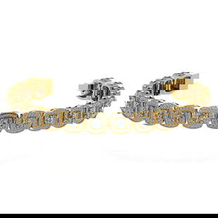 3.60 Ctw SI2/I1 Diamond Style Prong Set 18K Yellow Gold Tennis Bracelet: 3.60 Ctw SI2/I1 Diamond Style Prong Set 18K Yellow Gold Tennis Bracelet -- Center Stone Weight ; 2.00 Ctw ( Round Cut) Side Stone Weight : 1.60 Ctw (Round Cut ) Diamond Stone Color : White J-KDiamond