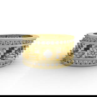 L'Oree De VIA French Designer Brand 18kt Yellow Gold Tambourine Ring with Natural Diamonds: L'Oree De VIA French Designer Brand 18kt Yellow Gold Tambourine Ring with Natural Diamonds -- Diamond Weight: 2.50 cttw Diamond Color: G-H Diamond Clarity: VVS1-VVS2 #PAPPS69791v12