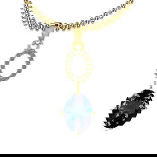 Certified 4.50 Ctw VS/SI1 Tanzanite And Diamond 14k Yellow Gold Victorian Style Necklace: Certified 4.50 Ctw VS/SI1 Tanzanite And Diamond 14k Yellow Gold Victorian Style Necklace -- Center Stone Approx Weight: 4.38 Ctw (1 Pcs Oval Cut) Center Stone Color: Tanzanite Center Stone Setting: Pr