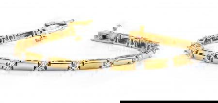 14K YELLOW GOLD 1 CTW G-H I1/I2 DIAMOND AND BAR BRACELET: 14K YELLOW GOLD 1 CTW G-H I1/I2 DIAMOND AND BAR BRACELET -- 14K YELLOW GOLD 1 CTW G-H I1/I2 DIAMOND AND BAR BRACELET #PAPPS23417v5
