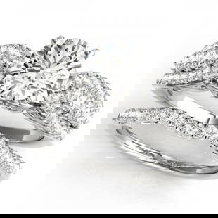 CERTIFIED 18KT WHITE GOLD 1.45 CTW J-K/VS-SI1 DIAMOND BRIDAL SET: CERTIFIED 18KT WHITE GOLD 1.45 CTW J-K/VS-SI1 DIAMOND BRIDAL SET -- CERTIFIED 18KT WHITE GOLD 1.45 CTW J-K/VS-SI1 DIAMOND BRIDAL SET (CENTER STONE DIAMOND .70 CTWW J-K/VS-SI1) please request ring