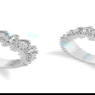Marquise and Dot Aquamarine Diamond Wedding Band 14k White Gold 0.25ctw: Marquise and Dot Aquamarine Diamond Wedding Band 14k White Gold 0.25ctw -- CENTER STONE; Diamond,Aquamarine CENTER STONE CLARITY; SI1-SI2#Eye Clean CENTER STONE COLOR; J-K,Blue CENTER STONE SETTING;