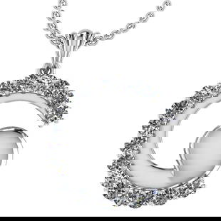 1.17 Ctw SI2/I1 Diamond 14K White Gold Necklace: 1.17 Ctw SI2/I1 Diamond 14K White Gold Necklace -- Center Stone Weight : 1.17 Ctw (Round Cut ) Center Stone Color : J-K Stone Clarity : SI2/I1 Center Stone Setting : Prong Metal Weight : Approx 4.50