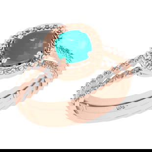 1.14 Ctw VS/SI1Emerald and Diamond 14K Rose Gold Engagement Ring: 1.14 Ctw VS/SI1Emerald and Diamond 14K Rose Gold Engagement Ring -- Color Stone Weight : 0.78 Ctw (Round Cab) Stone Color :- Emerald Center Stone Setting : Prong Side Weight Of Ctw 0.36 Ctw Color :