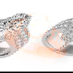 CERTIFIED 18K ROSE GOLD 1.01 CTW J-K/VS-SI1 DIAMOND HALO ENGAGEMENT RING: CERTIFIED 18K ROSE GOLD 1.01 CTW J-K/VS-SI1 DIAMOND HALO ENGAGEMENT RING -- CERTIFIED 18K ROSE GOLD 1.01 CTW J-K/VS-SI1 DIAMOND HALO ENGAGEMENT RING (CENTER STONE DAIMOND .70 CTW J-K/VS-SI1) please re