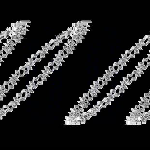 1.88 Ctw i2/i3 Diamond 14K White Gold Hoop Earrings: 1.88 Ctw i2/i3 Diamond 14K White Gold Hoop Earrings -- Center Diamond Weight : 1.88 Ctw (Round Cut) Center Diamond Color :- J-K Center Clarity : i2/i3 Stone Setting : Prong Metal Weight : Approx 9.00