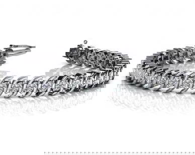 14K WHITE GOLD .75 CTW G-H SI2/SI3 CLASSIC S SHAPED DIAMOND TENNIS BRACELET: 14K WHITE GOLD .75 CTW G-H SI2/SI3 CLASSIC S SHAPED DIAMOND TENNIS BRACELET -- 14K WHITE GOLD .75 CTW G-H SI2/SI3 CLASSIC S SHAPED DIAMOND TENNIS BRACELET #PAPPS20004v5