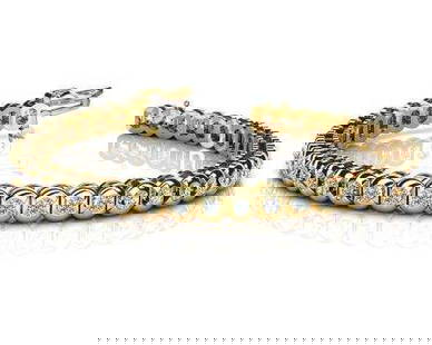 14K YELLOW GOLD 1 CTW G-H I1/I2 HALF BEZEL DIAMOND TENNIS BRACELET: 14K YELLOW GOLD 1 CTW G-H I1/I2 HALF BEZEL DIAMOND TENNIS BRACELET -- 14K YELLOW GOLD 1 CTW G-H I1/I2 HALF BEZEL DIAMOND TENNIS BRACELET #PAPPS23441v5