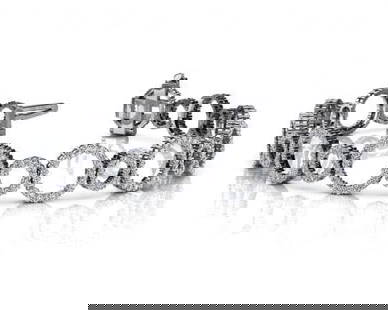 14KT WHITE GOLD 4 CTW G-H SI2/SI3 ALTERNATING DIAMOND CIRCLE LINK BRACELET: 14KT WHITE GOLD 4 CTW G-H SI2/SI3 ALTERNATING DIAMOND CIRCLE LINK BRACELET -- 14KT WHITE GOLD 4 CTW G-H SI2/SI3 ALTERNATING DIAMOND CIRCLE LINK BRACELET #PAPPS20288v5