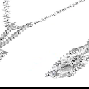 0.75ctw. Round Diamond Solitaire Pendant in Platinum H, VS2: 0.75ctw. Round Diamond Solitaire Pendant in Platinum H, VS2 -- CENTER STONE; Diamond CENTER STONE CLARITY; VS2 CENTER STONE COLOR; H CENTER STONE SETTING; Prong SIDE STONE CLARITY; SIDE STONE COLOR;