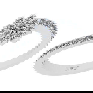 0.33 Ctw SI2/I1 Diamond Prong Set 14K White Gold Flower Ring: 0.33 Ctw SI2/I1 Diamond Prong Set 14K White Gold Flower Ring -- Center Diamond Weight : 0.33 Ctw (Round Cut) Center Diamond Color :- J-K Center Clarity : SI2/I1 Stone Setting : Prong Metal Weight :