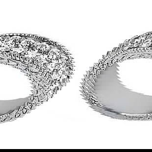 Antique style Style Pave Set Wedding Ring Anniversary Band Platinum 1.00ctw: Antique style Style Pave Set Wedding Ring Anniversary Band Platinum 1.00ctw -- CENTER STONE 1.00 CTW ; Diamond CENTER STONE CLARITY; Vs2 CENTER STONE COLOR; J-K CENTER STONE SETTING; Pave SIDE STONE