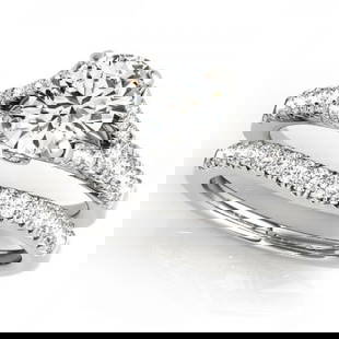 CERTIFIED 18KT WHITE GOLD 1.16 CTW J-K/VS-SI1 DIAMOND BRIDAL SET: CERTIFIED 18KT WHITE GOLD 1.16 CTW J-K/VS-SI1 DIAMOND BRIDAL SET -- CERTIFIED 18KT WHITE GOLD 1.16 CTW J-K/VS-SI1 DIAMOND BRIDAL SET (CENTER STONE DIAMOND .50 CTWW J-K/VS-SI1) please request ring
