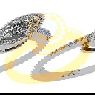 0.58 ctw GIA Certified Center StoneDiamond 14K Yellow Gold Engagement Halo Ring: 0.58 ctw GIA Certified Center StoneDiamond 14K Yellow Gold Engagement Halo Ring -- Center Diamond Weight :-0.40 Ctw (Cushion Cut) GIA Certified Center StoneCenter Color :- I-J Stone Clarity : SI2/I1 S