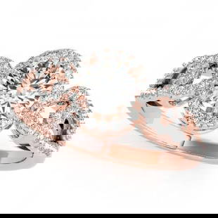 CERTIFIED 18K ROSE GOLD 1.34 CTW J-K/VS-SI1 DIAMOND HALO ENGAGEMENT RING: CERTIFIED 18K ROSE GOLD 1.34 CTW J-K/VS-SI1 DIAMOND HALO ENGAGEMENT RING -- CERTIFIED 18K ROSE GOLD 1.34 CTW J-K/VS-SI1 DIAMOND HALO ENGAGEMENT RING (CENTER STONE DAIMOND 1.00 CTW J-K/VS-SI1) please r