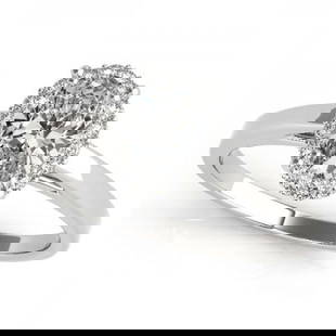 CERTIFIED 18KT WHITE GOLD 1.11 CTW J-K/VS-SI1 DIAMOND HALO ENGAGEMENT RING: CERTIFIED 18KT WHITE GOLD 1.11 CTW J-K/VS-SI1 DIAMOND HALO ENGAGEMENT RING -- CERTIFIED 18KT WHITE GOLD 1.11 CTW J-K/VS-SI1 DIAMOND HALO ENGAGEMENT RING (CENTER STONE DIAMOND 1.00 CTWW J-K/VS-SI1)