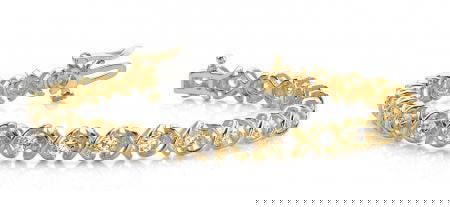 14KT YELLOW GOLD 1 CTW G-H SI2/SI3 X LINK DIAMOND TENNIS BRACELET: 14KT YELLOW GOLD 1 CTW G-H SI2/SI3 X LINK DIAMOND TENNIS BRACELET -- 14KT YELLOW GOLD 1 CTW G-H SI2/SI3 X LINK DIAMOND TENNIS BRACELET #PAPPS20249v5
