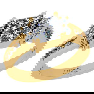 1.25 ctw GIA Certified Center StoneDiamond 14K Yellow Gold Engagement Ring: 1.25 ctw GIA Certified Center StoneDiamond 14K Yellow Gold Engagement Ring -- Center Diamond Weight :-1.00 Ctw (Princess Cut) GIA Certified Center StoneCenter Color :- I-J Stone Clarity : SI2/I1 Stone