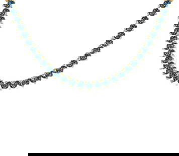 4.64 Ctw i2/i3 Treated Fancy Blue Diamond 14K Yellow Gold Necklace: 4.64 Ctw i2/i3 Treated Fancy Blue Diamond 14K Yellow Gold Necklace -- Center Diamond Weight : 4.64 Ctw ( Round cut) Center Diamond Color : Treated Fancy Blue Dimaond Center Clarity : i2/i3 Center Ston