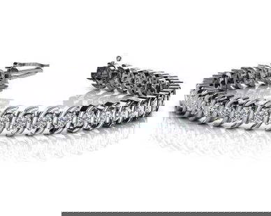14K WHITE GOLD .75 CTW G-H I1/I2 CLASSIC S SHAPED DIAMOND TENNIS BRACELET: 14K WHITE GOLD .75 CTW G-H I1/I2 CLASSIC S SHAPED DIAMOND TENNIS BRACELET -- 14K WHITE GOLD .75 CTW G-H I1/I2 CLASSIC S SHAPED DIAMOND TENNIS BRACELET #PAPPS23384v5