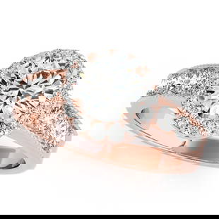 CERTIFIED 18K ROSE GOLD 1.70 CTW J-K/VS-SI1 DIAMOND HALO ENGAGEMENT RING: CERTIFIED 18K ROSE GOLD 1.70 CTW J-K/VS-SI1 DIAMOND HALO ENGAGEMENT RING -- CERTIFIED 18K ROSE GOLD 1.70 CTW J-K/VS-SI1 DIAMOND HALO ENGAGEMENT RING (CENTER STONE DAIMOND 1.00 CTW J-K/VS-SI1) please r