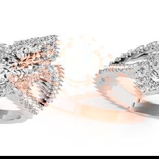 CERTIFIED 18K ROSE GOLD 1.38 CTW J-K/VS-SI1 DIAMOND HALO ENGAGEMENT RING: CERTIFIED 18K ROSE GOLD 1.38 CTW J-K/VS-SI1 DIAMOND HALO ENGAGEMENT RING -- CERTIFIED 18K ROSE GOLD 1.38 CTW J-K/VS-SI1 DIAMOND HALO ENGAGEMENT RING (CENTER STONE DAIMOND 1.00 CTW J-K/VS-SI1) please r