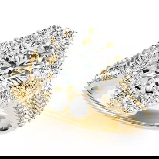 CERTIFIED 18KT WHITE GOLD 1.74 CTW J-K/VS-SI1 DIAMOND HALO ENGAGEMENT RING: CERTIFIED 18KT WHITE GOLD 1.74 CTW J-K/VS-SI1 DIAMOND HALO ENGAGEMENT RING -- CERTIFIED 18KT WHITE GOLD 1.74 CTW J-K/VS-SI1 DIAMOND HALO ENGAGEMENT RING (CENTER STONE DIAMOND .90 CTWW J-K/VS-SI1)