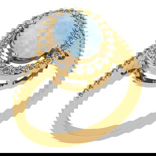 Certified 1.45 Ctw Rainbow And Diamond I1/I2 14K Yellow Gold Victorian Style Engagement Halo Ring: Certified 1.45 Ctw Rainbow And Diamond I1/I2 14K Yellow Gold Victorian Style Engagement Halo Ring -- Color Stone Approx Weight: 1.15 Ctw (1 pcs Oval Cabochon) Center Stone Color: Rainbow Center Stone