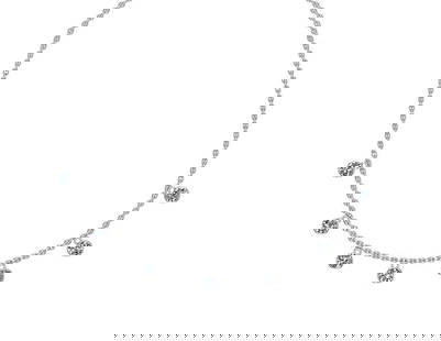 1.05 Ctw SI2/I1 Diamond 14K White Gold Station Necklace: 1.05 Ctw SI2/I1 Diamond 14K White Gold Station Necklace -- Center Diamond Weight : 1.05 Ctw (Round Cut) Center Diamond Color :- J-K Center Clarity : SI2/I1 Stone Setting : Metal Weight : Approx 2.00