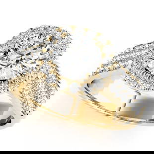 CERTIFIED 18K YELLOW GOLD 1.40 CTW J-K/VS-SI1 DIAMOND HALO ENGAGEMENT RING: CERTIFIED 18K YELLOW GOLD 1.40 CTW J-K/VS-SI1 DIAMOND HALO ENGAGEMENT RING -- CERTIFIED 18K YELLOW GOLD 1.40 CTW J-K/VS-SI1 DIAMOND HALO ENGAGEMENT RING (CENTER STONE DIAMOND .70 CTWW J-K/VS-SI1)