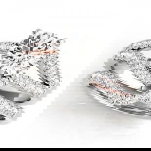 CERTIFIED 18KT TWO TONE GOLD 1.27 CTW J-K/VS-SI1 DIAMOND BRIDAL SET: CERTIFIED 18KT TWO TONE GOLD 1.27 CTW J-K/VS-SI1 DIAMOND BRIDAL SET -- CERTIFIED 18KT TWO TONE GOLD 1.27 CTW J-K/VS-SI1 DIAMOND BRIDAL SET (CENTER STONE DIAMOND .70 CTWW J-K/VS-SI1) please request