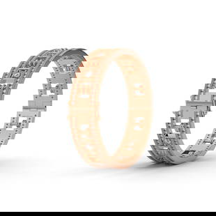 L'Oree De VIA French Designer Brand 18kt Rose Gold Tambourine Bangle With Natural Diamonds: L'Oree De VIA French Designer Brand 18kt Rose Gold Tambourine Bangle With Natural Diamonds -- Diamond Weight: 5.00 cttw Diamond Color: G-H Diamond Clarity: VVS1-VVS2 #PAPPS69798v12