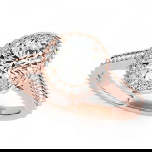 CERTIFIED 18K ROSE GOLD 1.18 CTW J-K/VS-SI1 DIAMOND HALO ENGAGEMENT RING: CERTIFIED 18K ROSE GOLD 1.18 CTW J-K/VS-SI1 DIAMOND HALO ENGAGEMENT RING -- CERTIFIED 18K ROSE GOLD 1.18 CTW J-K/VS-SI1 DIAMOND HALO ENGAGEMENT RING (CENTER STONE DAIMOND .80 CTW J-K/VS-SI1) please re