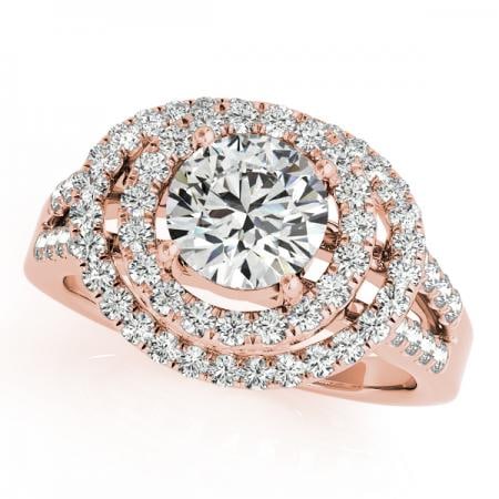 CERTIFIED 18K ROSE GOLD 1.55 CTW J-K/VS-SI1 DIAMOND HALO ENGAGEMENT RING: CERTIFIED 18K ROSE GOLD 1.55 CTW J-K/VS-SI1 DIAMOND HALO ENGAGEMENT RING -- CERTIFIED 18K ROSE GOLD 1.55 CTW J-K/VS-SI1 DIAMOND HALO ENGAGEMENT RING (CENTER STONE DAIMOND .90 CTW J-K/VS-SI1) please re