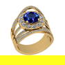 3.73 Ctw SI2/I1 Tanzanite And Diamond 14K Yellow Gold Vintage Style Engagement Ring
