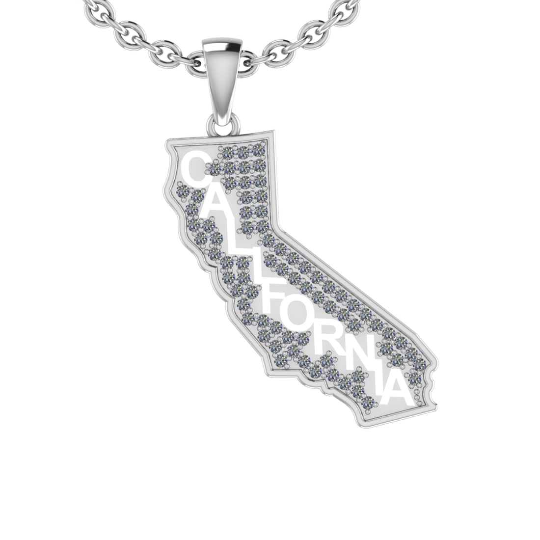0.58 Ctw SI2/I1 Diamond 14K White Gold Express Your State Love CALIFORNIA Necklace: 0.58 Ctw SI2/I1 Diamond 14K White Gold Express Your State Love CALIFORNIA Necklace -- Total Diamond Weight : 0.58 Ctw ( Round Cut ) Diamond Color :- J-K Clarity : SI2/I1 Stone Setting : Prong Metal We