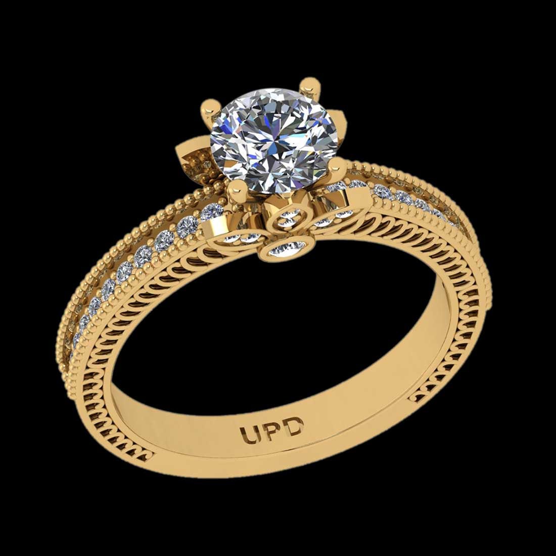 1.27 Ctw VS/SI1 Diamond 14K Yellow Gold Engagement Ring: 1.27 Ctw VS/SI1 Diamond 14K Yellow Gold Engagement Ring -- Center Diamond Weight : 1.00 Ctw ( Round Cut) Center Color :-J-K Center Stone Clarity :- VS/SI1 Center Stone Setting : Prong Side Stone Weigh