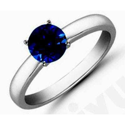Sapphire1.41 ctw Solitaire Ring 14kt W/Y Gold: Sapphire1.41 ctw Solitaire Ring 14kt W/Y Gold -- Mainstone: Sapphire ; Total CTW: 1.41 ; Metal Purity: 14kt ; Metal: W/Y Gold ; Gem Count 1: 1 Round ; Gem Size(mm): approx. 6.5mm ; Gem Clarity: AA-AAA