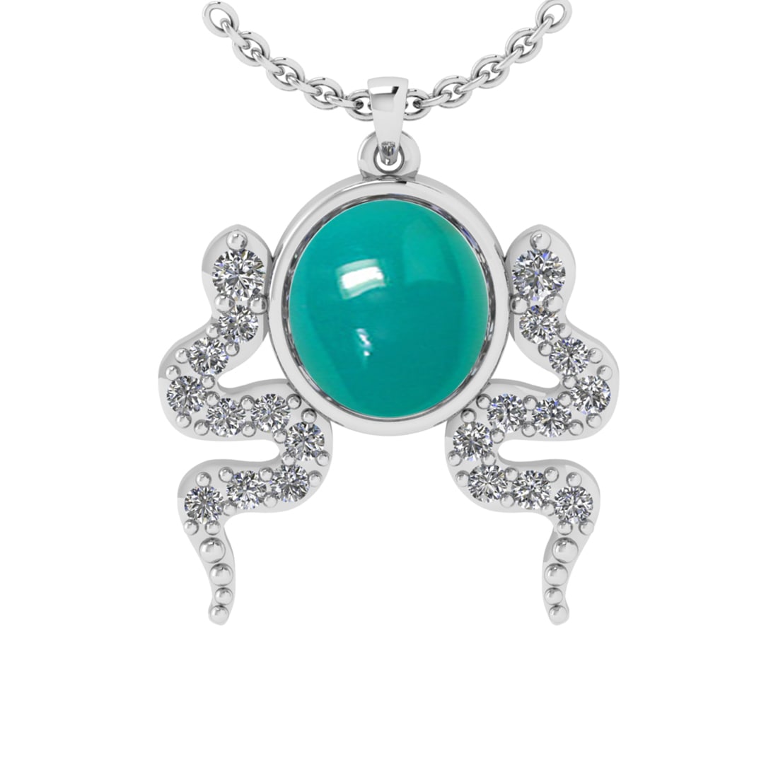 2.21 Ctw VS/SI1 Emerald and Diamond 14k White Gold Pendant: 2.21 Ctw VS/SI1 Emerald and Diamond 14k White Gold Pendant -- Center Stone Weight : 1.89 Ctw ( Oval Cab) Center Stone Color :-Emerald Setting : Prong Side Weight Of Ctw 0.32 Ctw Color : J-K Clarity : 