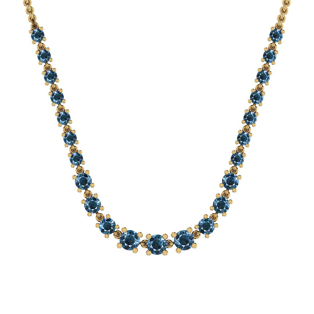 1.21 Ctw i2/i3 Treated Fancy Blue Diamond 14K Yellow Gold Necklace: 1.21 Ctw i2/i3 Treated Fancy Blue Diamond 14K Yellow Gold Necklace -- Center Diamond Weight : 1.21 Ctw Center Diamond Color : Treated Fancy Blue Dimaond Center Clarity : i2/i3 Stone Setting : Prong Me