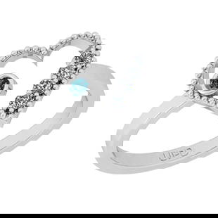 0.19 Ctw i2/i3 Treated fancy blue and White Diamond Prong Set 14K White Gold Ring: 0.19 Ctw i2/i3 Treated fancy blue and White Diamond Prong Set 14K White Gold Ring -- Center Stone Weight : 0.05 Ctw ( Round Cut ) Center Stone Color :- Treated fancy blue Diamond Center Clarity : I2/I