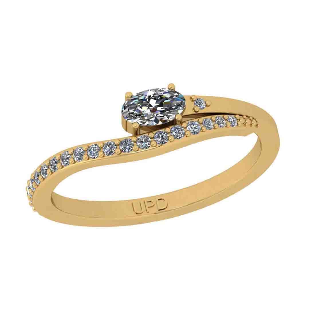 0.32 Ctw SI2/I1 Diamond 14K Yellow Gold Valentine's Day special Ring: 0.32 Ctw SI2/I1 Diamond 14K Yellow Gold Valentine's Day special Ring -- Center Stone Weight : 0.25 Ctw ( Oval Cut ) Center Stone Color :-J-K Center Clarity :SI2/I1 Center Stone Setting : Prong Side St