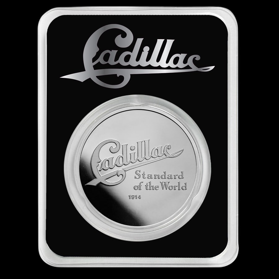 Cadillac Standard Of The World Logo (1914) 1 oz Silver w/ TEP: Cadillac Standard Of The World Logo (1914) 1 oz Silver w/ TEP -- Cadillac Standard Of The World Logo (1914) 1 oz Silver w/ TEP #PAPPS65134v15