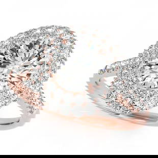 CERTIFIED 18K ROSE GOLD 1.30 CTW J-K/VS-SI1 DIAMOND HALO ENGAGEMENT RING: CERTIFIED 18K ROSE GOLD 1.30 CTW J-K/VS-SI1 DIAMOND HALO ENGAGEMENT RING (CENTER STONE DAIMOND .60 CTW J-K/VS-SI1) please request ring size upon payment #PAPPS86349v3