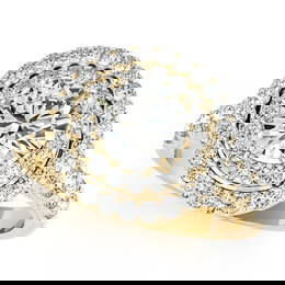 Certified 1.65 Ctw SI2/I1 Diamond 14K Yellow Gold Engagement Halo Ring
