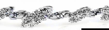 14K WHITE GOLD 5 CTW G-H SI3/I1 DIAMOND AND CHAIN LINK BRACELET