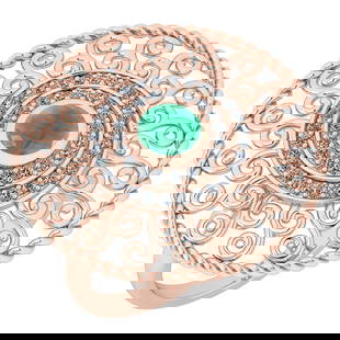 0.88 Ctw I2/I3 Emerald And Diamond 14K Rose Gold Engagement Ring: Center Stone Weight ; 0.50 Ctw ( Round Cut ) Stone Color :Emerald Color Stone Setting ; Bezel Side Stone Weight of Ctw ; 0.38 ctw Side Stone Color : J-K Side Stone Setting: Prong Side Stone Clarity :