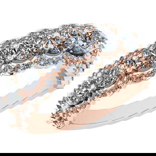 2.65 Ctw SI2/I1 Diamond 14K Rose Gold Men s Band Ring: Center Diamond Weight : 2.25 Ctw (9 PEC Round Cut) Center Diamond Color : J-K Center Stone Setting : Prong Center Stone Clarity : SI2/I1 Side Stone Weight Of Ctw 0.40 Ctw Side Stone Color : J-K Stone